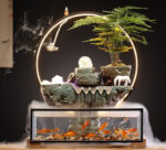 Élément aquatique décoratif avec fontaine fonctionnelle