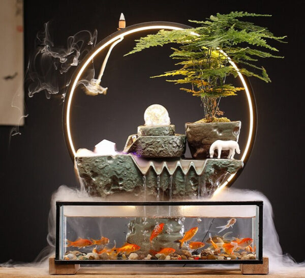 Élément aquatique décoratif avec fontaine fonctionnelle