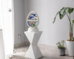 Aquarium avec fontaine intégrée et style unique