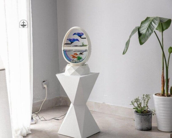 Aquarium avec fontaine intégrée et style unique