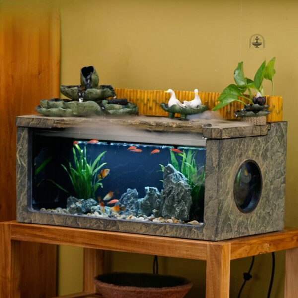 Décoration aquatique fonctionnelle avec circulation d'eau