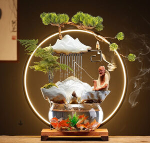 Aquarium décoratif inspiré du Feng Shui pour intérieur zen