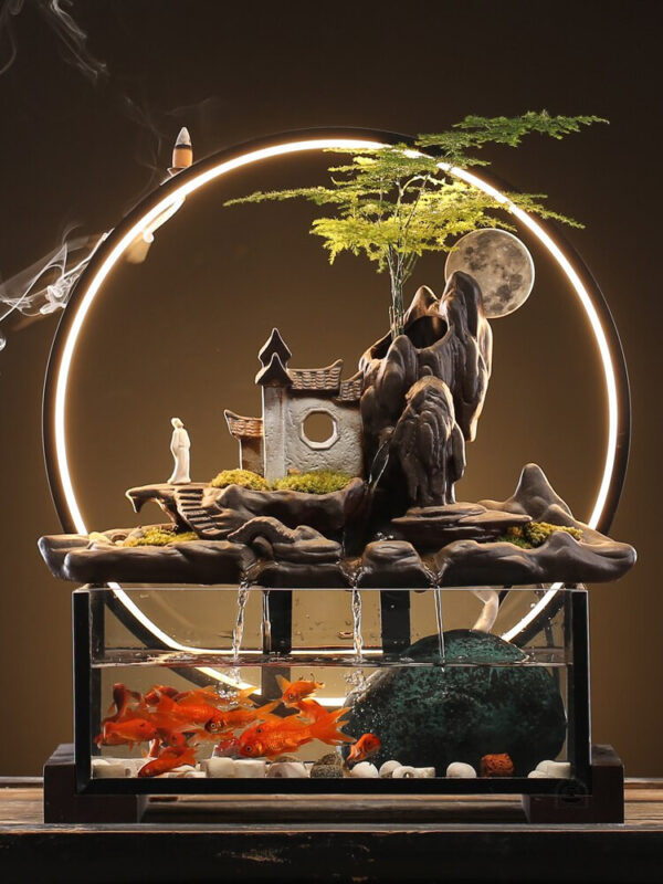 Aquarium fontaine intérieur décoratif pour espaces de vie