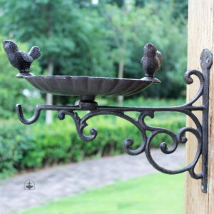 Baignoire à oiseaux en fonte élégante pour le jardin