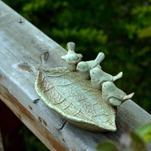 Bain oiseaux en céramique pour jardin