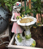 Fontaine oiseaux avec réservoir pour baignade solaire
