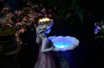 Fontaine décorative pour oiseaux avec baignoire intégrée