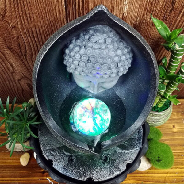 Élément zen pour extérieur : Fontaine lumineuse Bouddha