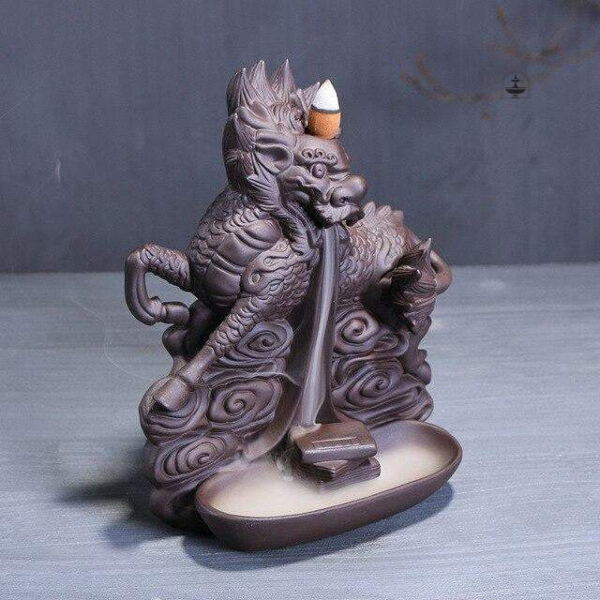 Brûleur d'encens en forme de dragon, ambiance zen