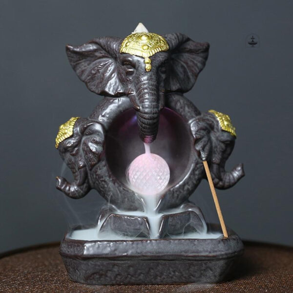 Brûle encens éléphant, fontaine à encens design et apaisante