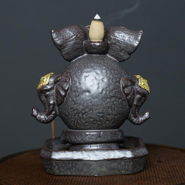 Brûleur d'encens en forme d'éléphant, décoration zen