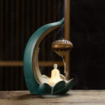 Brûle encens lotus, fontaine à encens élégante et apaisante