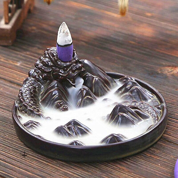 Brûleur d'encens dragon en céramique élégant