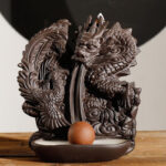 Brûleur d'encens dragon en terre cuite pour ambiance zen