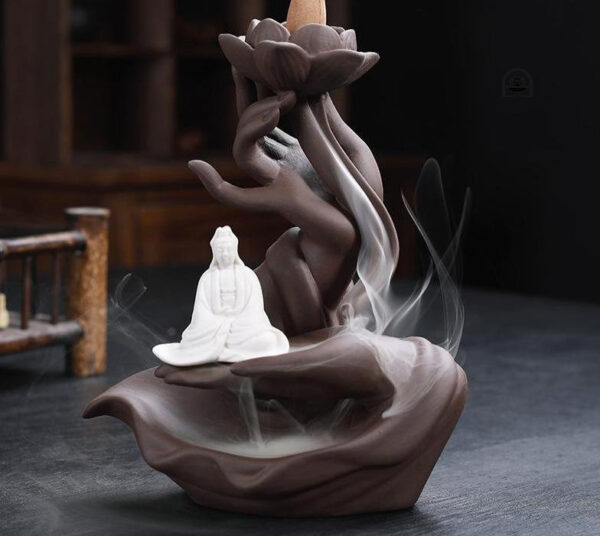 Brûleur d'encens lotus élégant pour ambiance zen