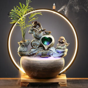 Élégante fontaine asiatique pour un intérieur zen
