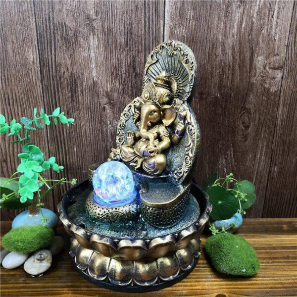 Élément décoratif : fontaine éléphant apaisante