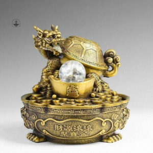 Dragon tortue Feng Shui en fontaine d'intérieur élégante