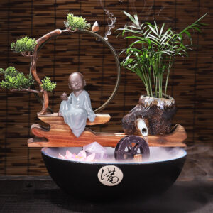 Accessoire zen : Fontaine à encens en forme de cône
