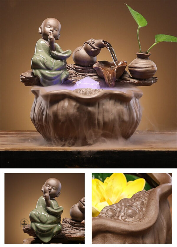 Fontaine décorative avec brume pour intérieur zen
