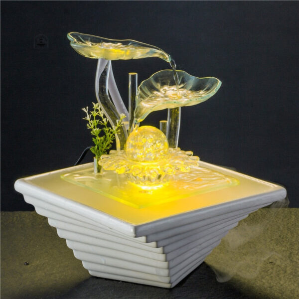 Décoration intérieure : fontaine à eau lumineuse stylée