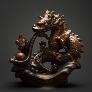 Fontaine à encens dragon, décoration zen et spirituelle