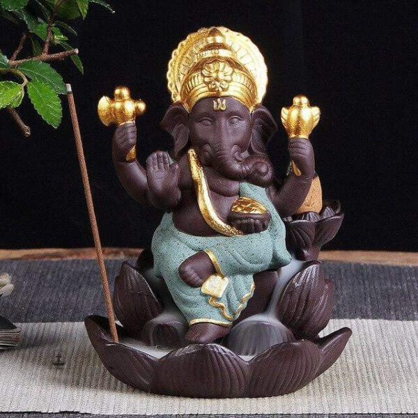 Fontaine à encens en céramique Ganesh
