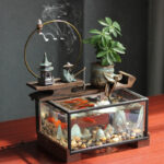Fontaine aquarium montagne décorative pour aquarium