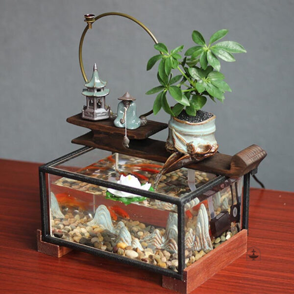 Accessoire décoratif montagne pour aquariums modernes