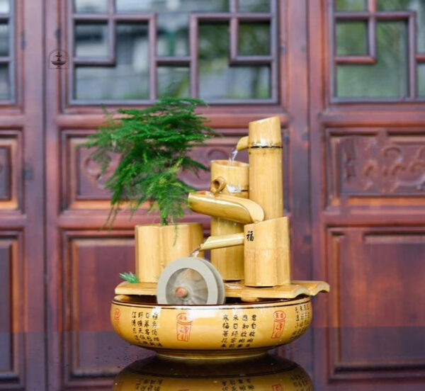 Fontaine intérieure en bambou pour habitat