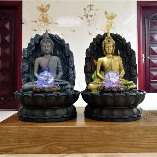 Fontaine décorative Bouddha avec effet d'eau relaxant