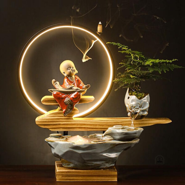 Fontaine Bouddha LED décorative pour intérieur