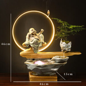 Fontaine zen avec éclairage LED apaisant