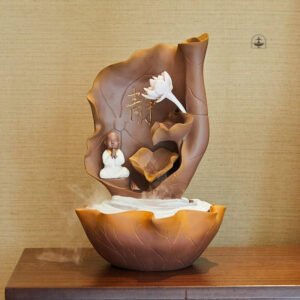 Fontaine Bouddha lotus décorative pour intérieur