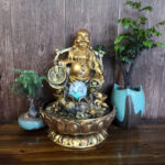 Fontaine Bouddha rieur décorative en résine
