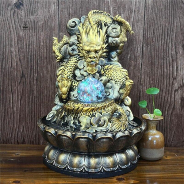 Fontaine dragon zen décorative pour intérieur ou extérieur