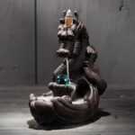 Fontaine d'encens Dragon en céramique décorative
