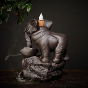 Élégante fontaine d'encens en forme d'éléphant pour déco
