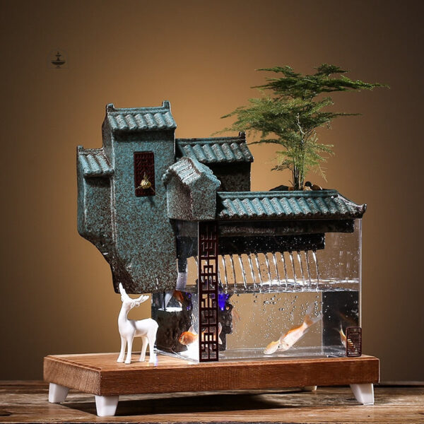 Fontaine aquarium décorative pour un intérieur apaisant