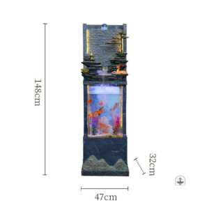 Ambiance apaisante avec fontaine et aquarium intégré