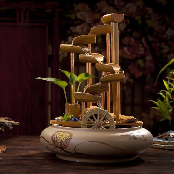 Fontaine japonaise en bambou pour intérieur