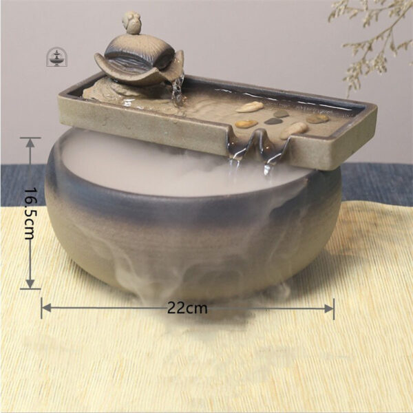 Fontaine japonaise en forme de bol pour décoration zen