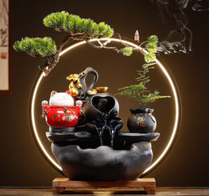 Décoration intérieure avec une fontaine japonaise