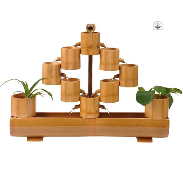 Fontaine en bambou, accessoire décoratif pour espace zen
