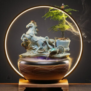 Fontaine japonaise intérieure en décoration zen