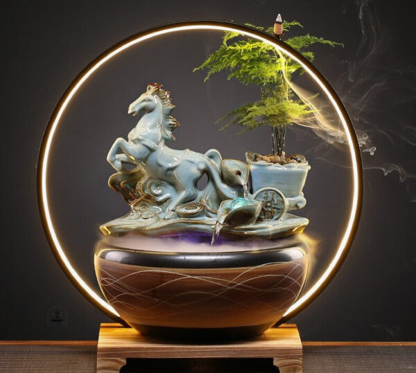 Fontaine japonaise intérieure en décoration zen
