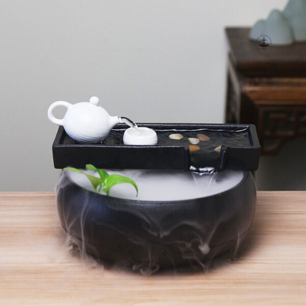 Élément d'eau zen pour un espace intérieur relaxant