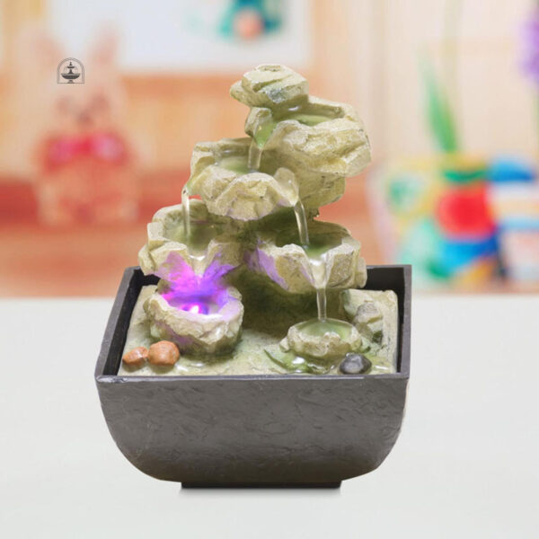 Ambiance apaisante avec fontaine japonaise