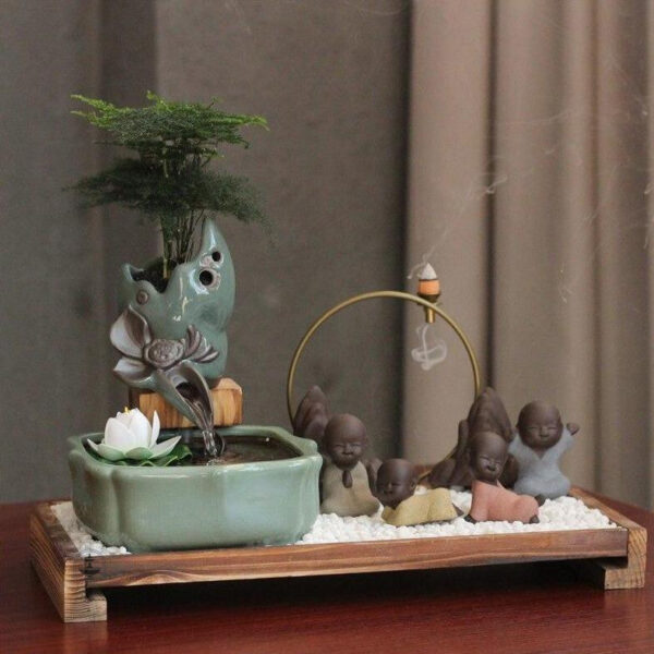 Fontaine de style zen pour enrichir l'espace intérieur