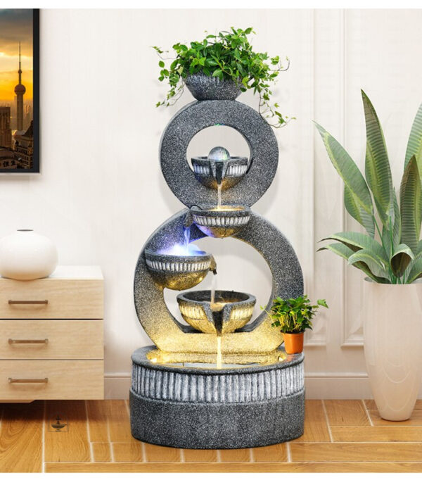 Fontaine extérieure lumineuse pour créer une atmosphère zen